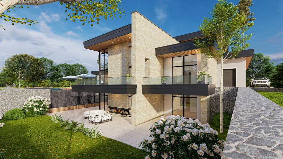 Villa Alizé, stone and glass